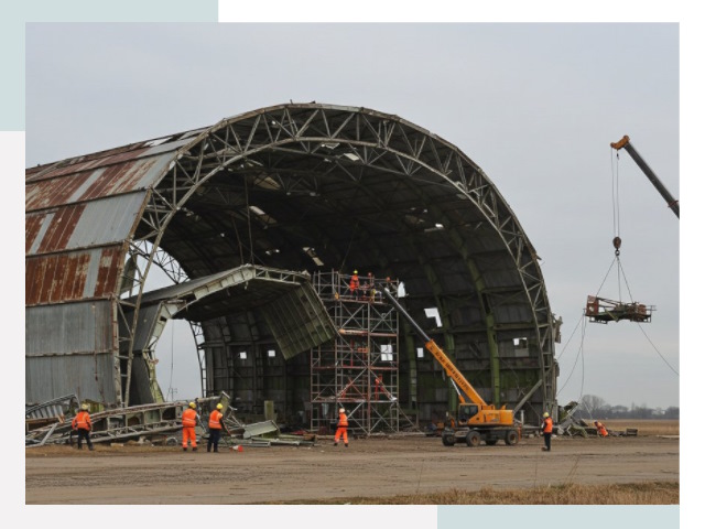 Демонтаж ангаров в Черняховске
